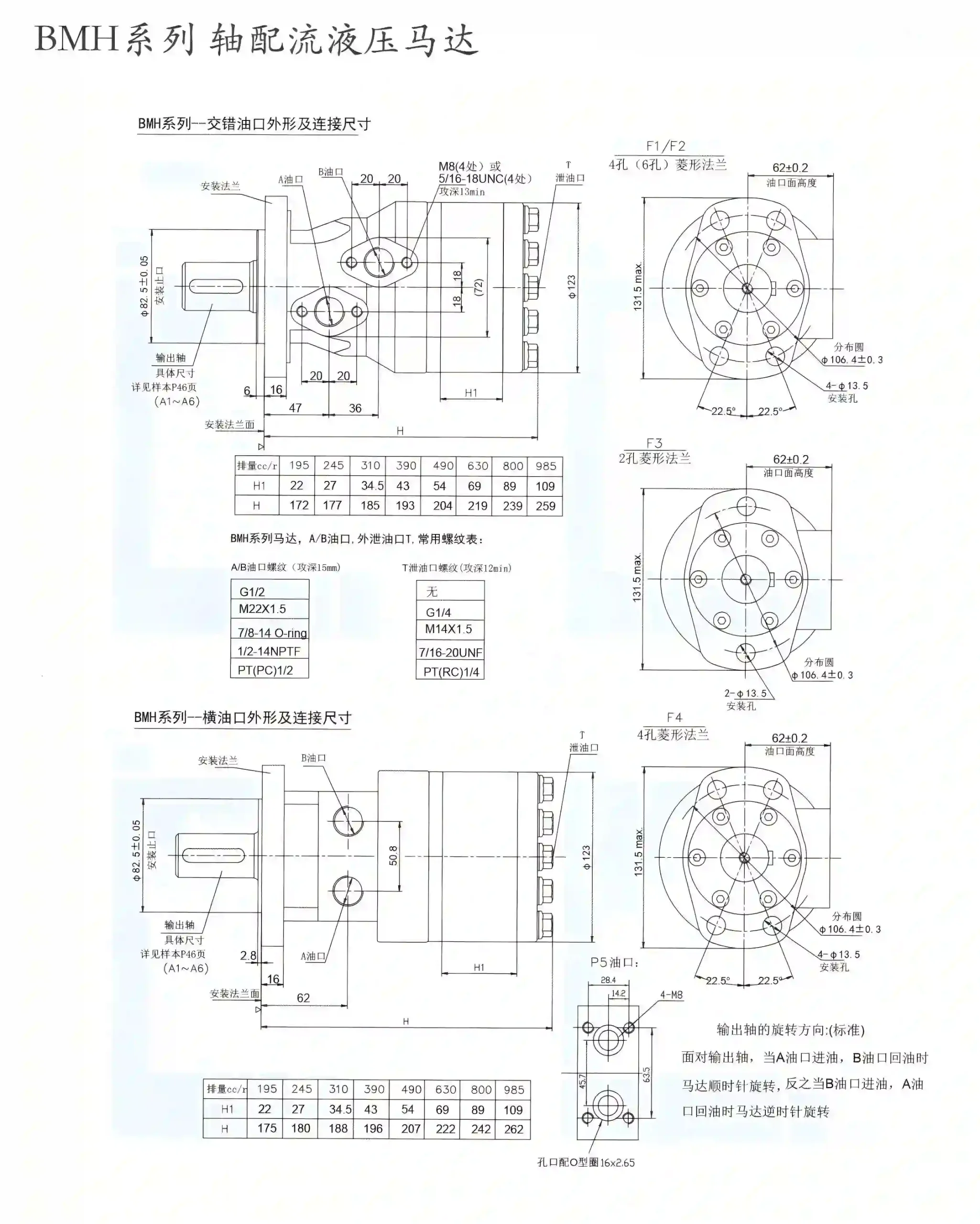 BMHOMH Series Orbital Hydraulic Motor Planetary Reducer with Orbit Hydraulic Motor