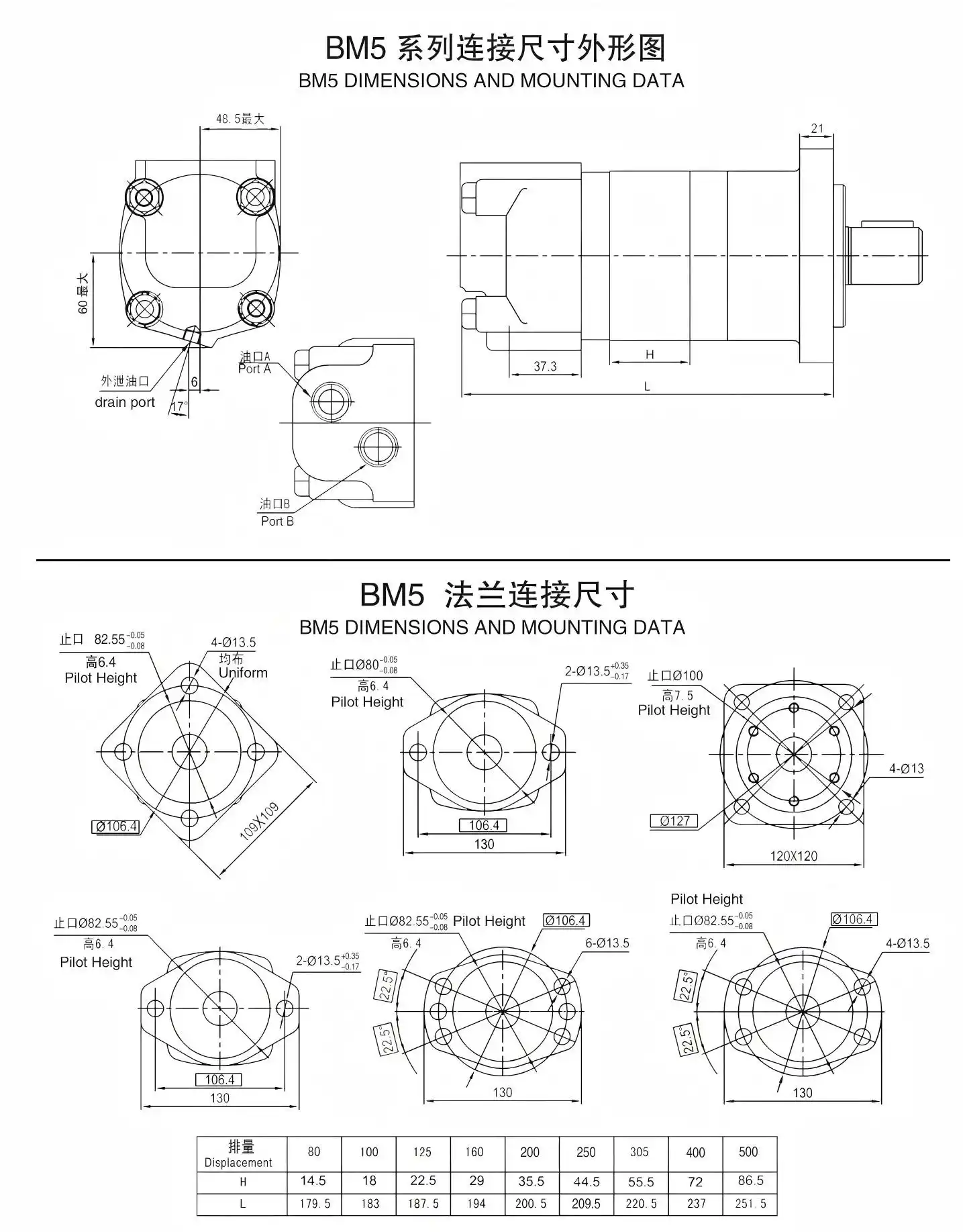 OMS20002KBMSBM5 Series Orbital Hydraulic Motor
